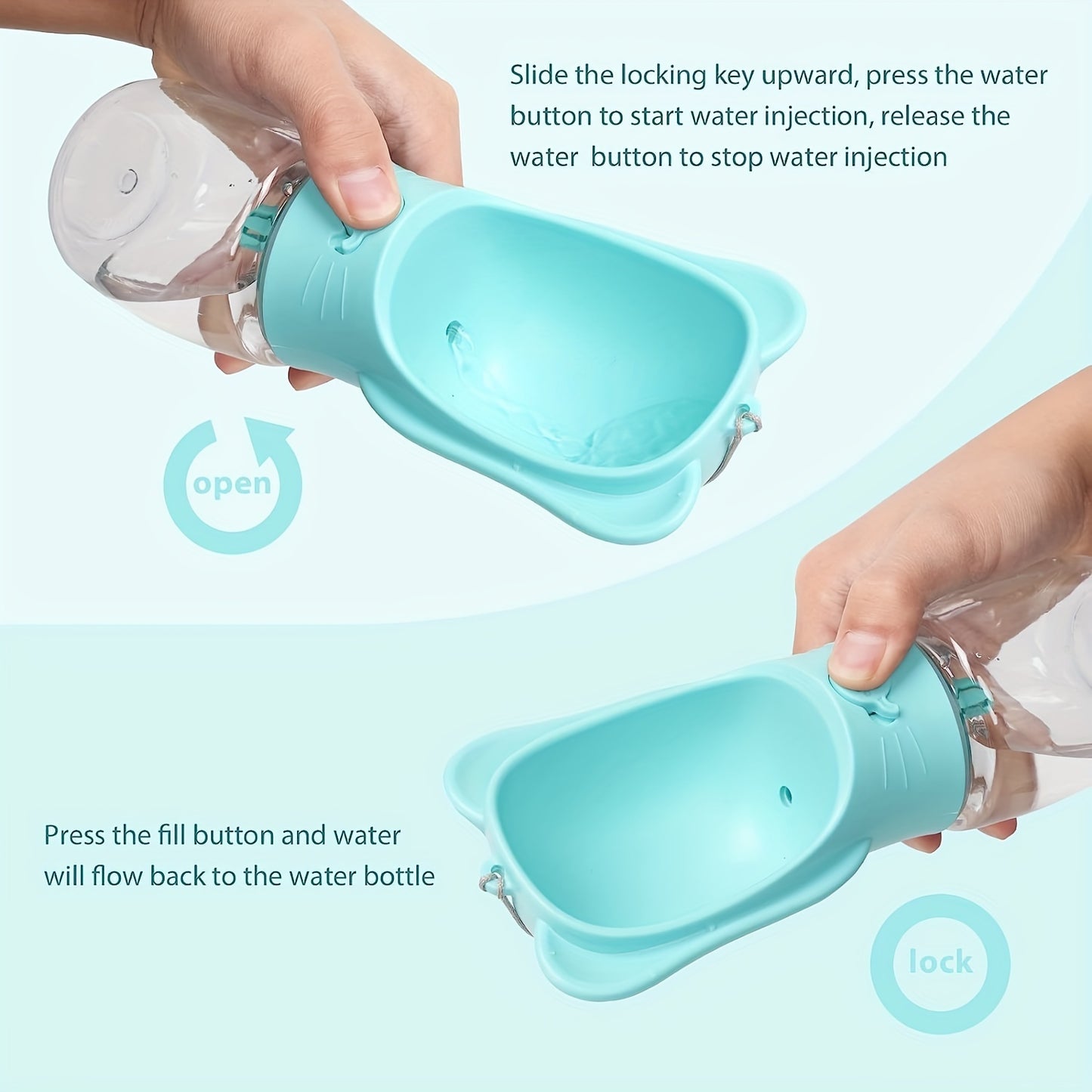2-in-1 Portable Dog Water Bottle with Food Container