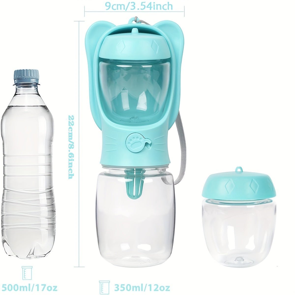 2-in-1 Portable Dog Water Bottle with Food Container